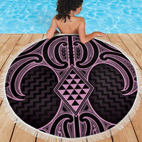Mawhero Maori Ta Moko Poutama Art Beach Blanket