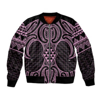 Mawhero Maori Ta Moko Poutama Art Bomber Jacket LT9 Unisex Pink - Polynesian Pride