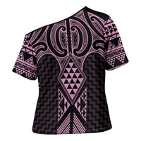 Mawhero Maori Ta Moko Poutama Art Cross Shoulder Shirt - Polynesian Pride