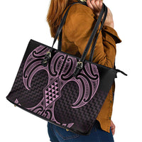Mawhero Maori Ta Moko Poutama Art Leather Tote Bag