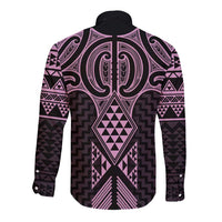 Mawhero Maori Ta Moko Poutama Art Long Sleeve Button Shirt