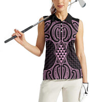 Mawhero Maori Ta Moko Poutama Art Women Sleeveless Polo Shirt