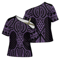 Waiporoporo Maori Ta Moko Poutama Art Cross Shoulder Shirt - Polynesian Pride