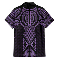 Waiporoporo Maori Ta Moko Poutama Art Family Matching Off Shoulder Short Dress and Hawaiian Shirt LT9 - Polynesian Pride