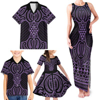Waiporoporo Maori Ta Moko Poutama Art Family Matching Tank Maxi Dress and Hawaiian Shirt