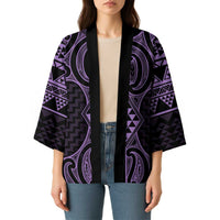 Waiporoporo Maori Ta Moko Poutama Art Kimono - Polynesian Pride