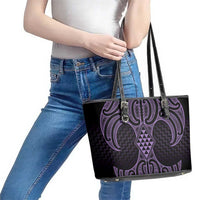 Waiporoporo Maori Ta Moko Poutama Art Leather Tote Bag
