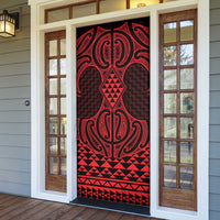 Whero Maori Ta Moko Poutama Art Door Cover - Polynesian Pride