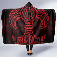 Whero Maori Ta Moko Poutama Art Hooded Blanket