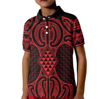 Whero Maori Ta Moko Poutama Art Kid Polo Shirt