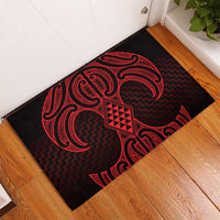 Whero Maori Ta Moko Poutama Art Rubber Doormat LT9 - Polynesian Pride
