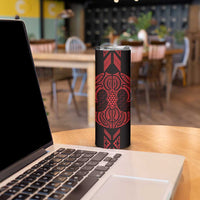 Whero Maori Ta Moko Poutama Art Skinny Tumbler LT9 - Polynesian Pride