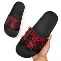 Whero Maori Ta Moko Poutama Art Slide Sandals - Polynesian Pride