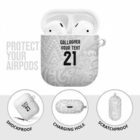 New Zealand Rangatira Custom AirPods Case All White Niho Taniwha Maori Tribal - Polynesian Pride