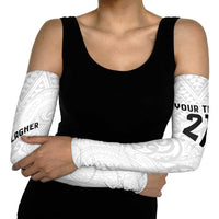 New Zealand Rangatira Custom Arm Sleeves All White Niho Taniwha Maori Tribal - Polynesian Pride