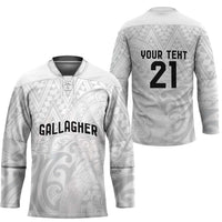 New Zealand Rangatira Custom Hockey Jersey All White Niho Taniwha Maori Tribal - Polynesian Pride