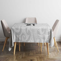 New Zealand Rangatira Custom Tablecloth All White Niho Taniwha Maori Tribal