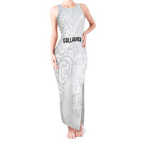 New Zealand Rangatira Custom Tank Maxi Dress All White Niho Taniwha Maori Tribal