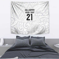 New Zealand Rangatira Custom Tapestry All White Niho Taniwha Maori Tribal