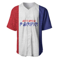 New Zealand Rugby Pacific Personalised Baseball Jersey Maori Style Tribal Tapa Pattern LT9 White - Polynesian Pride
