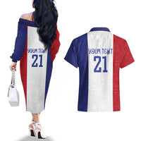 New Zealand Rugby Pacific Personalised Couples Matching Off The Shoulder Long Sleeve Dress and Hawaiian Shirt Maori Style Tribal Tapa Pattern