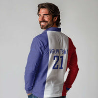 New Zealand Rugby Pacific Personalised Long Sleeve Polo Shirt Maori Style Tribal Tapa Pattern