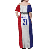 New Zealand Rugby Pacific Personalised Off Shoulder Maxi Dress Maori Style Tribal Tapa Pattern