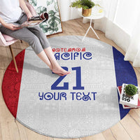 New Zealand Rugby Pacific Personalised Round Carpet Maori Style Tribal Tapa Pattern