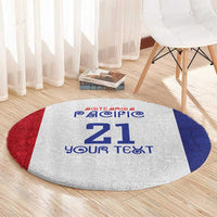 New Zealand Rugby Pacific Personalised Round Carpet Maori Style Tribal Tapa Pattern