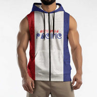 New Zealand Rugby Pacific Personalised Sleeveless Zip Hoodie Maori Style Tribal Tapa Pattern - Polynesian Pride