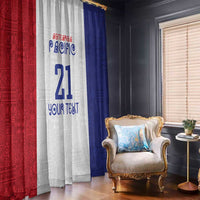 New Zealand Rugby Pacific Personalised Window Curtain Maori Style Tribal Tapa Pattern