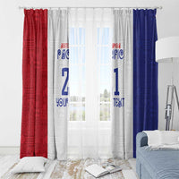 New Zealand Rugby Pacific Personalised Window Curtain Maori Style Tribal Tapa Pattern