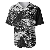 New Zealand Rugby Pacific Personalised Baseball Jersey All Black Maori Pasifika Fern Pattern
