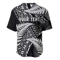 New Zealand Rugby Pacific Personalised Baseball Jersey All Black Maori Pasifika Fern Pattern