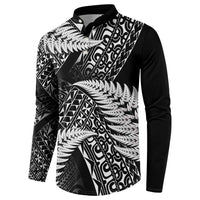 New Zealand Rugby Pacific Personalised Button Sweatshirt All Black Maori Pasifika Fern Pattern