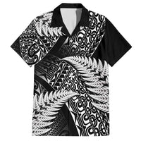 New Zealand Rugby Pacific Personalised Family Matching Off Shoulder Maxi Dress and Hawaiian Shirt All Black Maori Pasifika Fern Pattern
