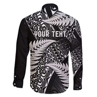 New Zealand Rugby Pacific Personalised Family Matching Off Shoulder Maxi Dress and Hawaiian Shirt All Black Maori Pasifika Fern Pattern