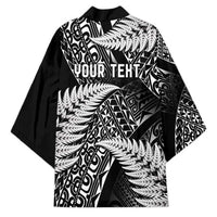 New Zealand Rugby Pacific Personalised Kimono All Black Maori Pasifika Fern Pattern - Polynesian Pride