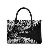 New Zealand Rugby Pacific Personalised Leather Bag All Black Maori Pasifika Fern Pattern - Polynesian Pride