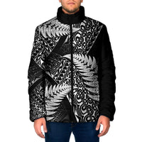 New Zealand Rugby Pacific Personalised Padded Jacket All Black Maori Pasifika Fern Pattern - Polynesian Pride