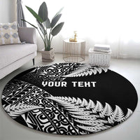 New Zealand Rugby Pacific Personalised Round Carpet All Black Maori Pasifika Fern Pattern