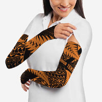 New Zealand Rugby Pacific Personalised Arm Sleeves All Gold Maori Pasifika Fern Pattern - Polynesian Pride