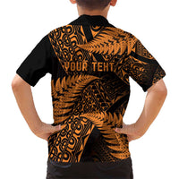 New Zealand Rugby Pacific Personalised Hawaiian Shirt All Gold Maori Pasifika Fern Pattern
