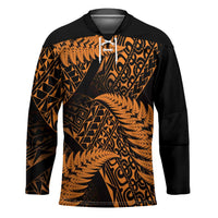 New Zealand Rugby Pacific Personalised Hockey Jersey All Gold Maori Pasifika Fern Pattern - Polynesian Pride