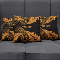 New Zealand Rugby Pacific Personalised Pillow Cover All Gold Maori Pasifika Fern Pattern - Polynesian Pride