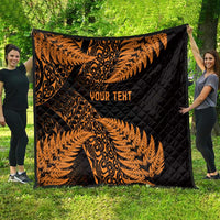 New Zealand Rugby Pacific Personalised Quilt All Gold Maori Pasifika Fern Pattern
