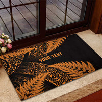 New Zealand Rugby Pacific Personalised Rubber Doormat All Gold Maori Pasifika Fern Pattern