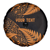 New Zealand Rugby Pacific Personalised Spare Tire Cover All Gold Maori Pasifika Fern Pattern