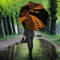 New Zealand Rugby Pacific Personalised Umbrella All Gold Maori Pasifika Fern Pattern - Polynesian Pride