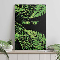 New Zealand Rugby Pacific Personalised Canvas Wall Art All Lime Maori Pasifika Fern Pattern